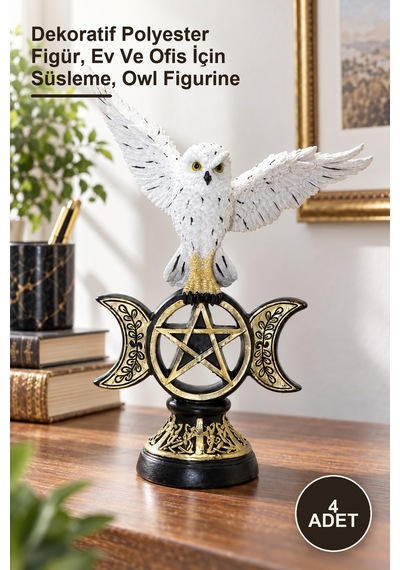 4 Adet Polyester Baykuş Dekoratif Polyester Figür, Ev Ve Ofis İçin Süsleme, Owl Figurine 1