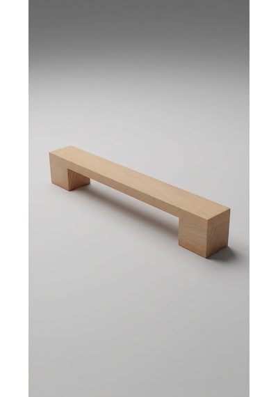 Wholewood Zen Ahşap Mobilya Kulpu, Kayın Ağacı, Krem, 128 Mm, Mat Vernik