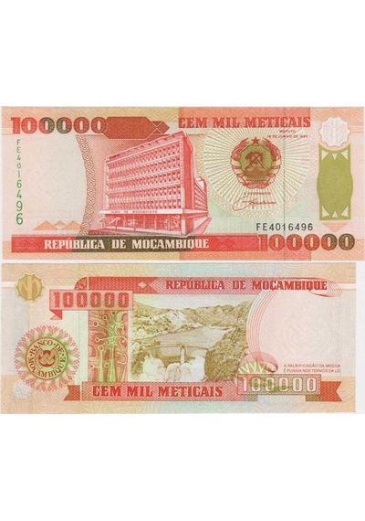 Mozambik 100.000 Metıcaıs 1993. Çil.