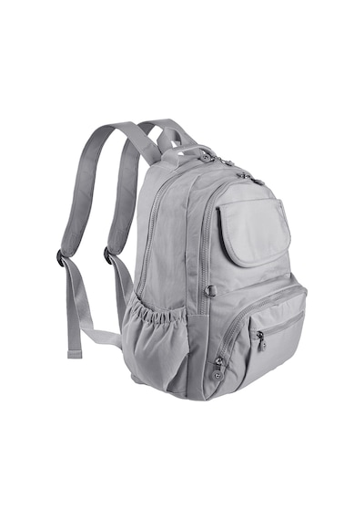 Bagacar 1215 Krinkıl Kumaş Su Geçirmez Laptop Bölmeli Okul Ve Günlük Sırt Çantası Gri