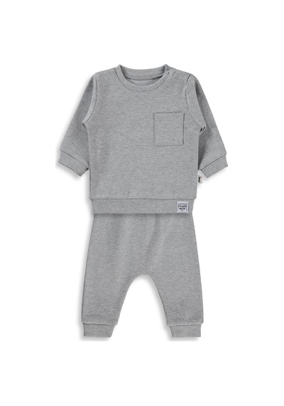 Civil Baby Süs Etiketli 2'li Takım 6-18 Ay Takım - Gri Gri Melanj