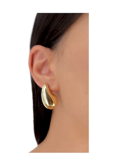 Çlk Accessories Bottega Gözyaşı Damlası Damla Küpe Küçük Altın