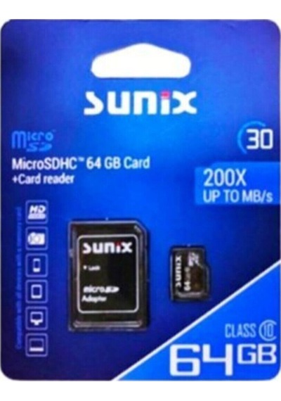 Sunix 64 GB MicroSDHC Card + Card Reader