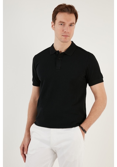 Buratti Pamuklu Regular Fit Düğmeli Erkek Polo Yaka T Shirt 5902739 Siyah