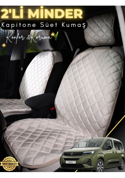 Opel Combo Uyumlu 2'li Süet Oto Koltuk Minderi Terletmez Universal Oto Koltuk Kılıfı A4