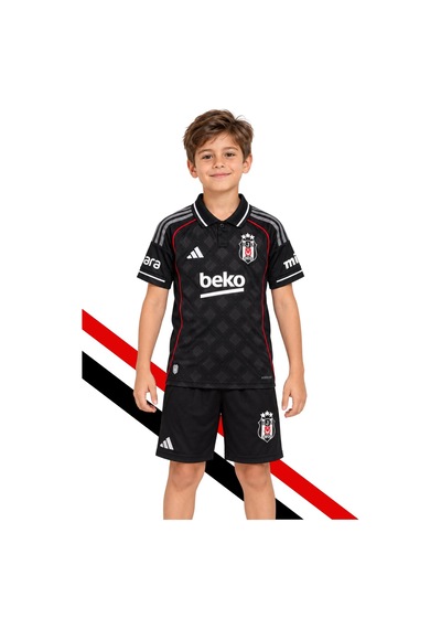 Adidas Beşiktaş Forma 25-26 Sezon Siyah Çocuk Forması Ve Şort Takım