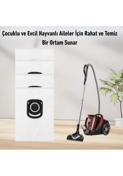 2As Rowenta Ro 6477, Ro 6441, Ro 6383, Ro 6886, Ro 6883 İle Uyumlu Zr200540 Toz Torbası 12 Gri