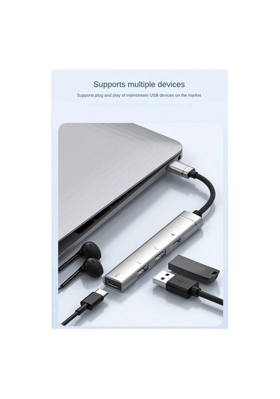 Usb-c Hub Docking Station - Usb Hub 4-in-1, Type-c & Usb 3.0 Çoklayıcı Adaptör, 3.5mm Kulaklık Jaklı Çoklayıcı