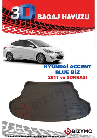 Hyundai Accent Blue Biz 2011 ve Sonrası 3D Bagaj Havuzu Bizymo