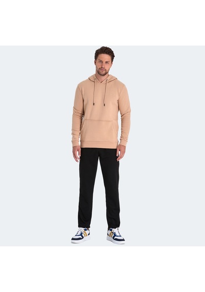 Slazenger KEANS IN Erkek Kapüşonlu Cepli Açık Kahve Sweatshirt