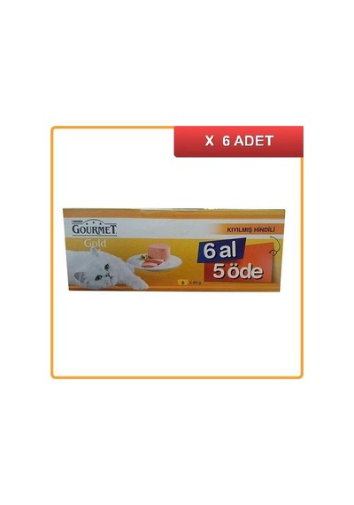 Gourmet Gold Kıyılmış Hindili Konserve Yetişkin Kedi Maması 6 Al 5 Öde 6'lı 6 x 85 G