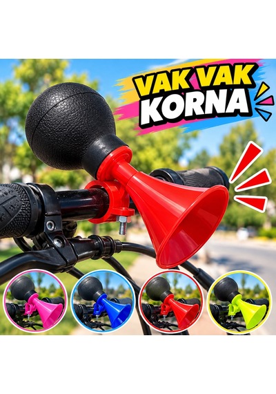 Bisiklet Kornası Vak Vak Korna Gidon Montajlı Kauçuk Pompalı Renkli Çok Renkli