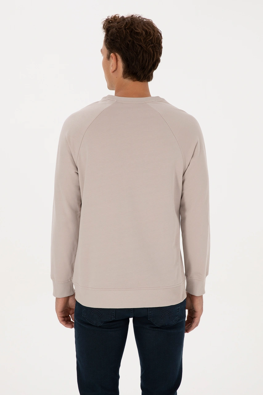 U.S. Polo Assn. Erkek Regular Fit Bisiklet Yaka Taş Basic Sweatshirt 50308103-VR049