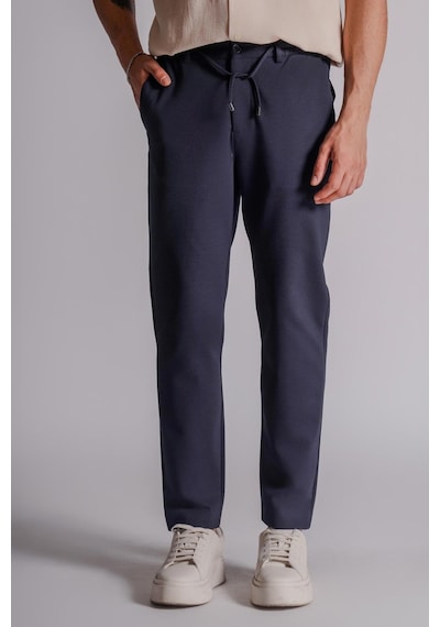 Braccas Erkek Yandan Cepli Beli Lastikli Relaxed Fit Chino Pantolon Lacivert Lacivert