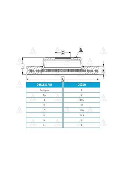 WOD 34199 Fren Diski Ön 4 Runner 87-95 Hilux N145 98-05 Havalı 289Mm