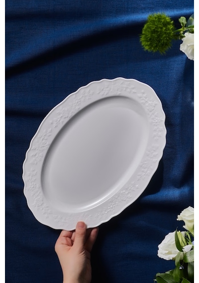Karaca Beatrice Kayık Tabak 35 Cm Beyaz