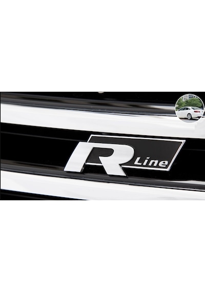 R-Line Yapıştırmalı Logo Paslanmaz Krom Kaplama Metal Arma