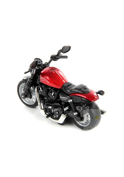 Çek Bırak1:14 Die-cast Clasic Motosiklet - Kırmızı Turuncu