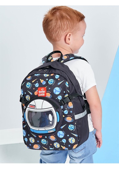 Supercute Two İn One Sırt Çantası - Astronaut - Siyah