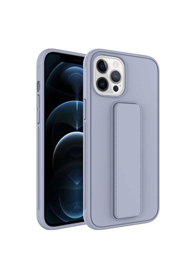 Apple Uyumlu iPhone 12 Pro Kılıf Zore Qstand Kapak Gri