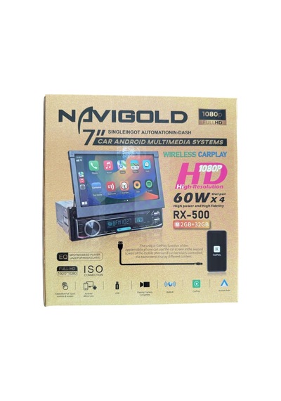Tr Navigold Rx-500 7 2gb Ram 32gb Hafıza Wireless Carplay & Android Auto Katlanabilir Tek Din Android Multimedya Teyp
