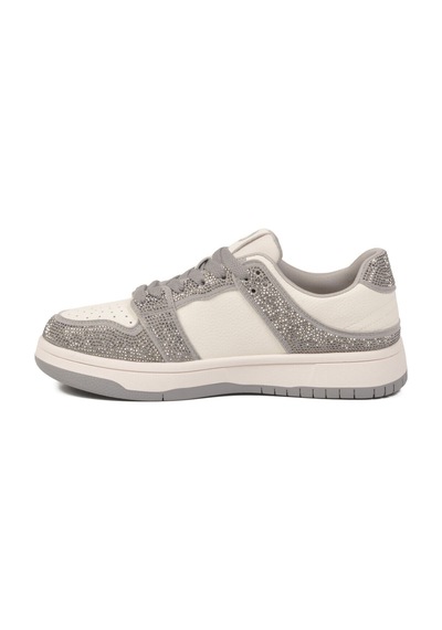 Pierre Cardin Beyaz Füme Bağcıklı Taş İşlemeli Hafif Kadın Sneaker Pcı-11505 G Beyaz