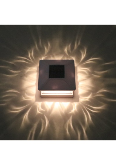 8 Adet Güneş Enerjili Dekoratif Direk Üstü Solar Led Bahçe Ve Teras Aydınlatma Lambası Kristal Tasarımlı Beyaz Işık