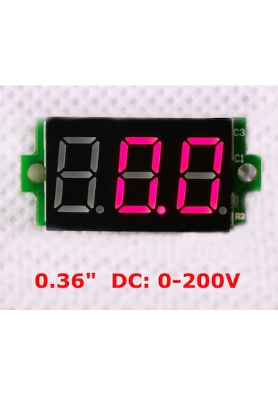 Panel Sayısal Voltmetre 0.36" 3 Haneli Led Display Dc 0-200V