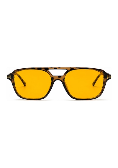 Parento Turuncu Cam Leopar Desenli Pilot Vintage Retro Unisex Güneş Gözlüğü