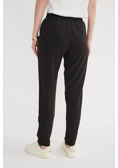 Fashion Friends Beli Bağlamalı Siyah Kadın Pantolon 26y0477k1
