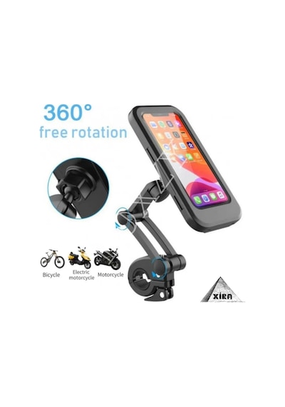 Su Geçirmez Scooter Motor Bisiklet Telefon Tutucu 360 Ayarlanabilir Kapaklı Dokunmatik B-t X-91