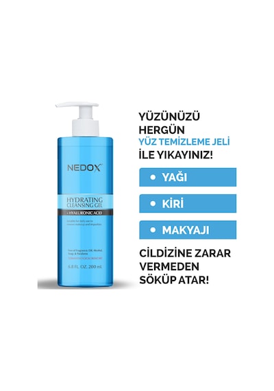 Nedox Yüz Temizleme Jeli Yağlı ve Akneye Eğilim Gösteren Ciltler 200 ML
