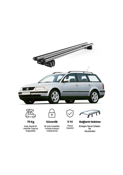 Pençe Volkswagen Passat Variant B5 1997-2005 Uyumlu Gri Ara Atkı Port Bagaj Tavan Barı
