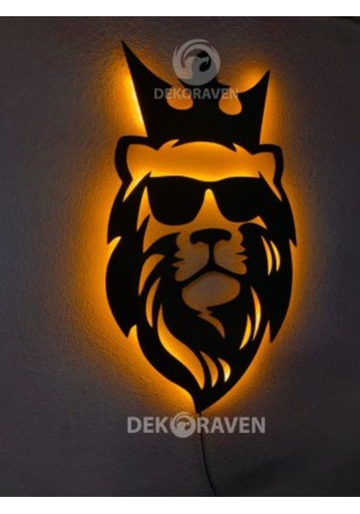 Aslan Led Işıklı Tablo (523524421)