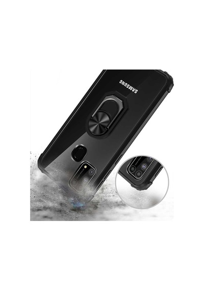 Samsung Uyumlu Galaxy M21 Kilif Standli Yüzüklü Mola Silikon Kapak 466785736
