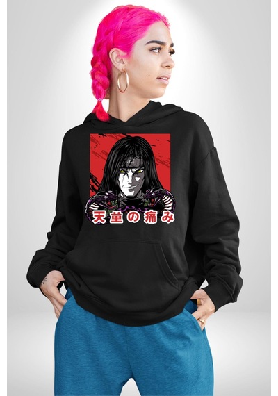 Orochimaru Anime Kadın Erkek Siyah Kapüşonlu Sweatshirt Hoodie Siyah