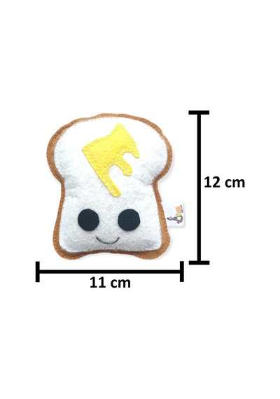 Ekmek Dilimi - Kedi Naneli Catnipli & Kedi Zilli Kedi Oyuncağı - Kedi Yastığı - Dino Pet Toy