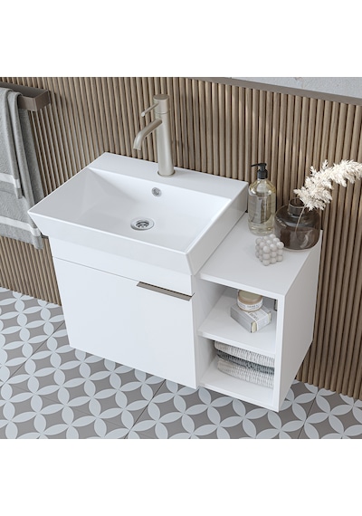 Likya Kapaklı Ve Açık Raflı Mdflam Lavabolu 72 Cm Banyo Alt Dolabı + Üst Dolabı + Banyo Boy Dolabı Beyaz Beyaz Likya Kapaklı Ve Açık Raflı Mdflam Lavabolu 72 Cm Banyo Alt Dolabı + Üst Dolabı + Banyo Boy Dolabı Beyaz Beyaz