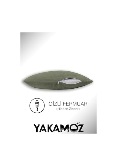 Br Yakamoz Çağla Yeşili Kırlent , Yastık Kılıfı Kadife Görünümlü Velvet Touch Serisi Çağla Yeşili