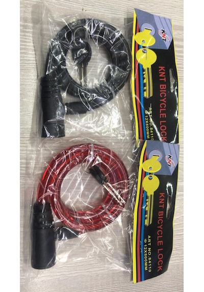 KNT 12 MM 80 CM ANAHTARLI KİLİT 3 FARKLI RENK SEÇENEKLİ Siyah