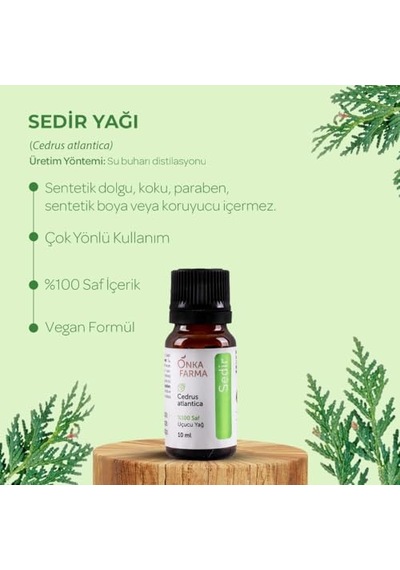 Sedir Uçucu Yağ%100 Doğal Saf Katkısız Aromaterapi Cilt Bakım Yağı Buhurdanlık Kokusu 10 Ml Diğer