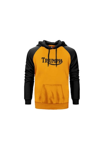 Triumph Motorcycles Logo Sarı Renk Reglan Kol Sweatshirt Sarı