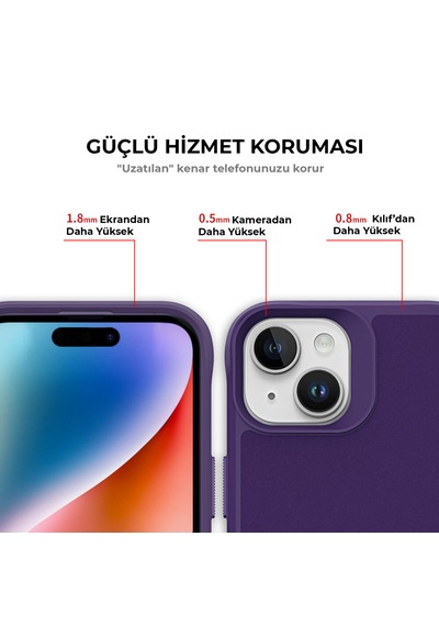 Bix iPhone Uyumlu 14 Plus / 15 Plus Vortex Magsafe Kılıf Stand Özellikli 3x Korumalı Mikro Fiber İç Yüzey Koyu Mor Bix iPhone Uyumlu 14 Plus / 15 Plus Vortex Magsafe Kılıf Stand Özellikli 3x Korumalı Mikro Fiber İç Yüzey Koyu Mor