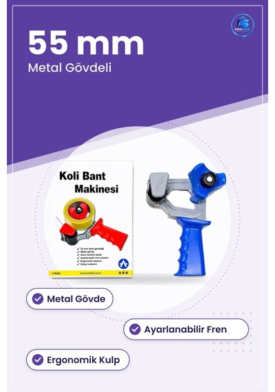 Koli Bant Makinesi Kesme 55 Mm Metal Gövdeli Ayarlanabilir Fren S 1 Adet