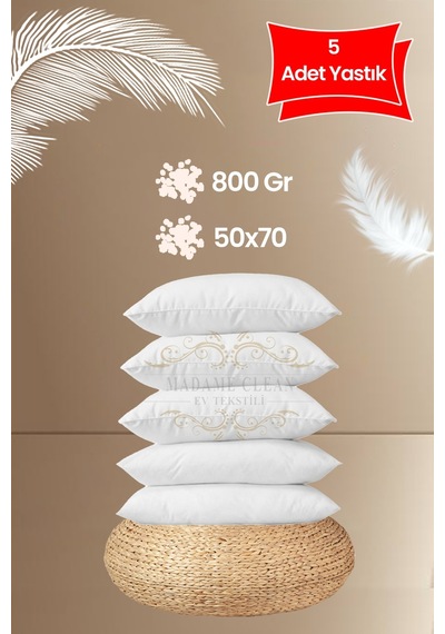 5 Adet Antialerjik Boncuk Slikon Yastık 800 Gr/ 50x70