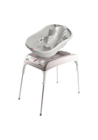Okbaby Bebek Banyo Seti Onda Dijital Termometreli Çift Yönlü Bebek Küveti A. Gri & Bebek Küvet Taşıyıcı