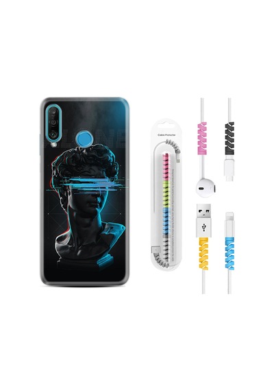 Huawei P30 Lite Kılıf Kablo Koruyuculu Alone 1668