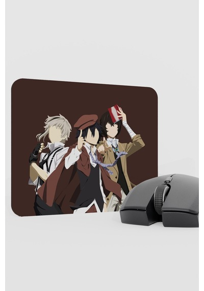 Bungou Stray Dogs Anime V1 - 22x18 Gaming Kauçuk Kaymaz Taban Mouse Pad Fare Altlığı