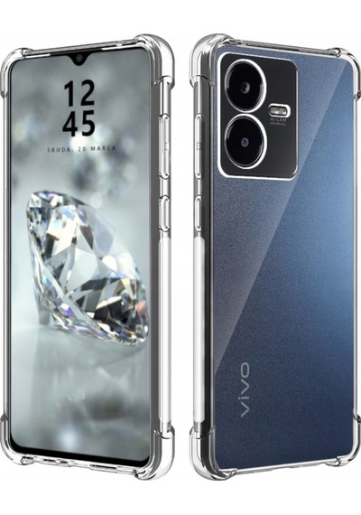 Vivo Y22s Kılıf Kamera Korumalı Airbag Antishock Köşe Korumalı Şeffaf Silikon Kapak