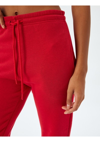 Koton Jogger Eşofman Altı Beli Bağlamalı Cepli Kırmızı 5wal40004ık Kırmızı